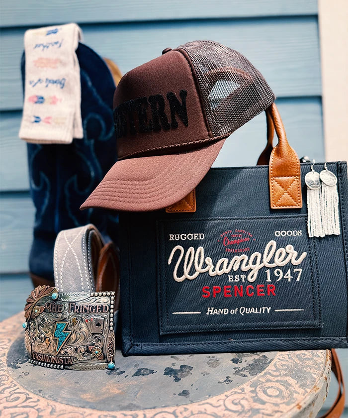 Vintage Wrangler Canvas Tote//Crossbody - Navy