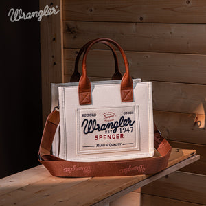 Vintage Wrangler Canvas Tote//Crossbody - Beige