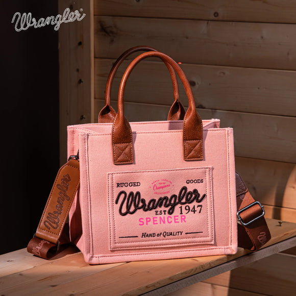 Vintage Wrangler Canvas Tote//Crossbody - Pink