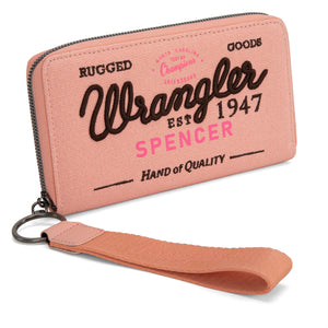 Vintage Wrangler Canvas Zip Wristlet - Pink