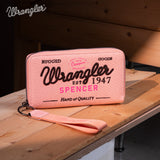 Vintage Wrangler Canvas Zip Wristlet - Pink