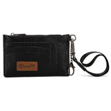 Wrangler Solid Color Key Chain Wristlet Card Wallet - Black