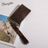 Wrangler Solid Color Key Chain Wristlet Card Wallet - Coffee