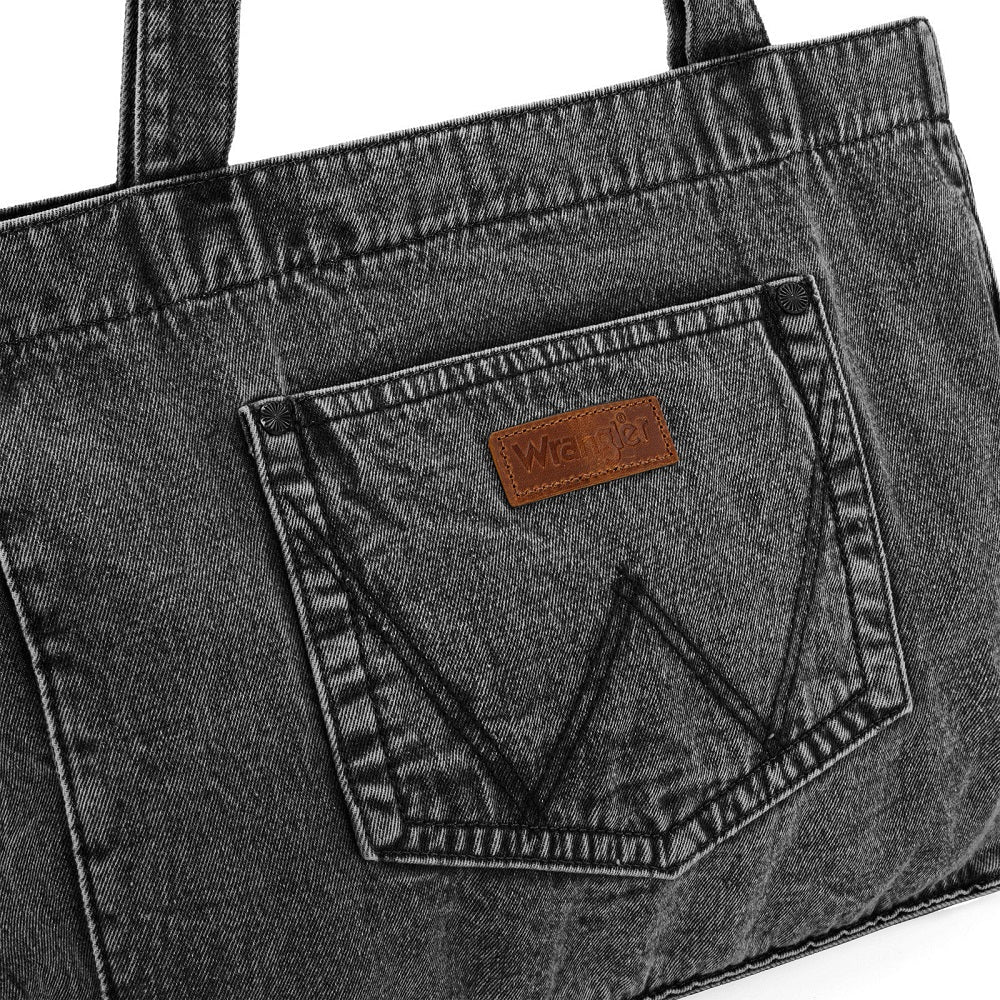 Wrangler Stitch Denim Tote Bag - Black