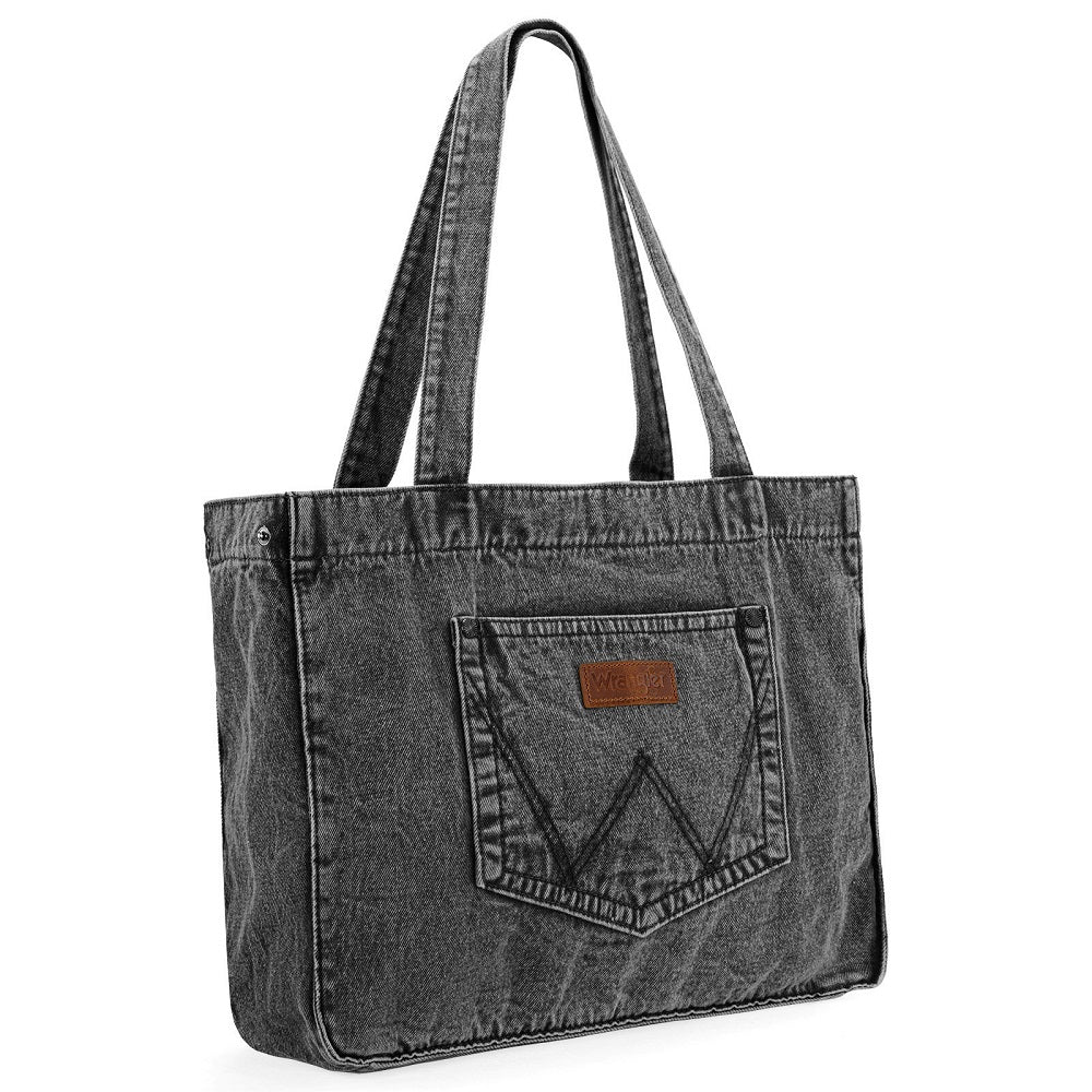 Wrangler Stitch Denim Tote Bag - Black