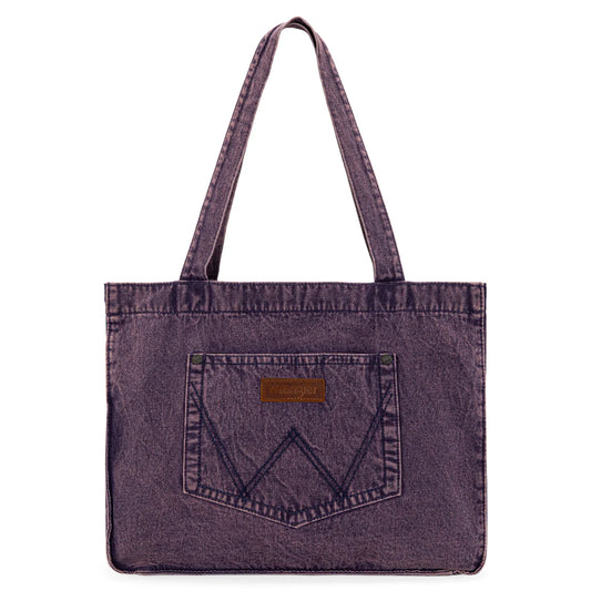 Wrangler Stitch Denim Tote Bag - Purple