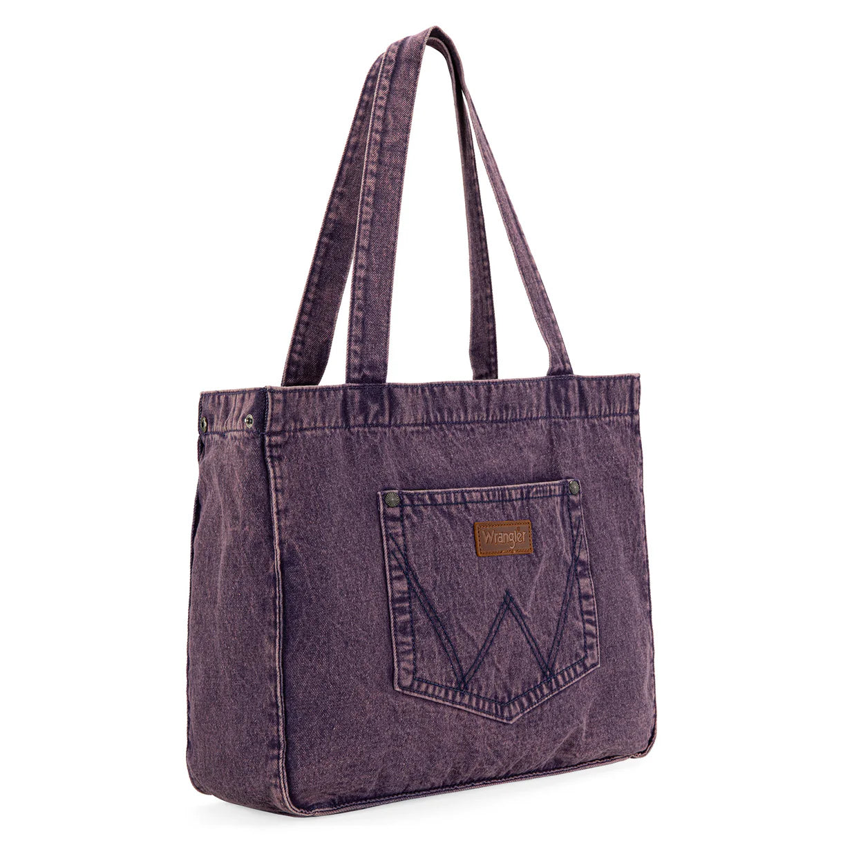 Wrangler Stitch Denim Tote Bag - Purple