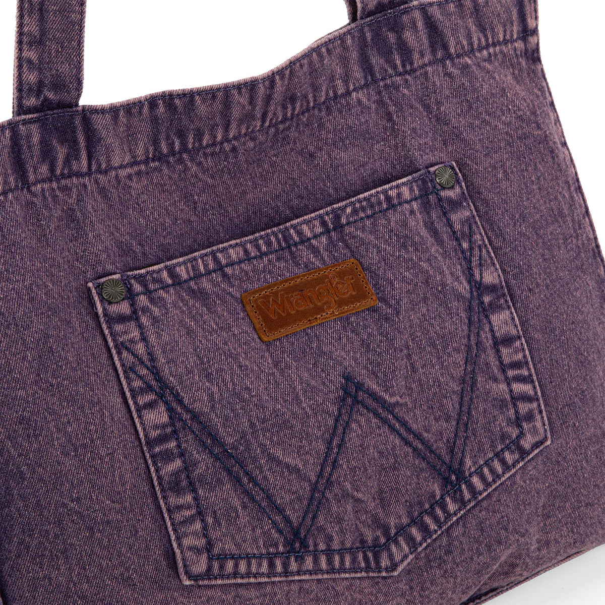 Wrangler Stitch Denim Tote Bag - Purple