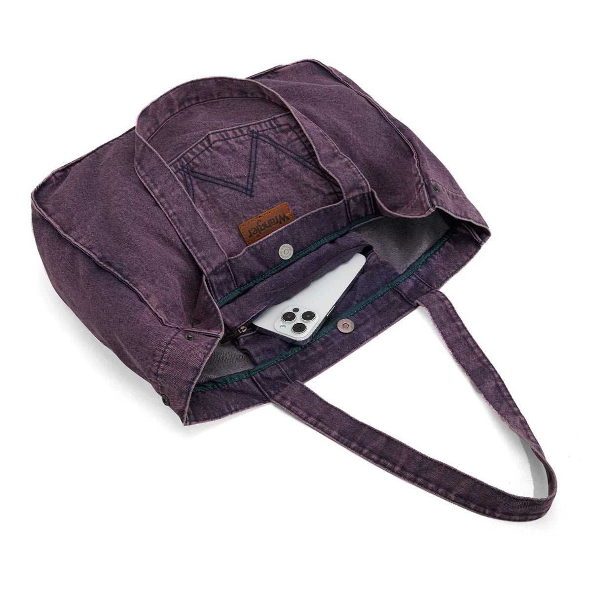 Wrangler Stitch Denim Tote Bag - Purple