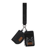 Wrangler Embroidered Dual Pouch Wristlet - Black
