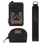 Wrangler Embroidered Dual Pouch Wristlet - Black