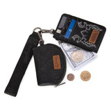 Wrangler Embroidered Dual Pouch Wristlet - Black