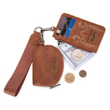 Wrangler Embroidered Dual Pouch Wristlet - Brown