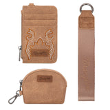Wrangler Embroidered Dual Pouch Wristlet - Khaki
