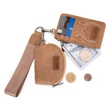Wrangler Embroidered Dual Pouch Wristlet - Khaki