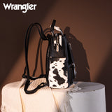 Wrangler Cow Print Tote/Shoulder Bag Convertible Backpack - Black