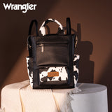 Wrangler Cow Print Tote/Shoulder Bag Convertible Backpack - Black