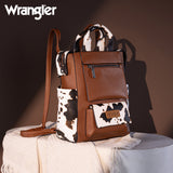 Wrangler Cow Print Tote/Shoulder Bag Convertible Backpack - Brown