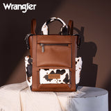 Wrangler Cow Print Tote/Shoulder Bag Convertible Backpack - Brown