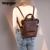 Wrangler Tote/Shoulder Bag Convertible Backpack - Brown