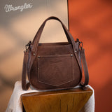 Wrangler Genuine Hair-On Cowhide Tote/Crossbody - Coffee