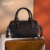 Wrangler Genuine Hair-On Cowhide Barrel Bag/Crossbody - Black