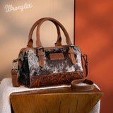 Wrangler Genuine Hair-On Cowhide Barrel Bag/Crossbody - Brown