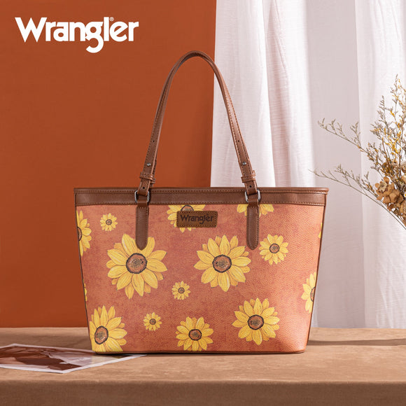 Wrangler Sunflower Print Tote Bag - Brown