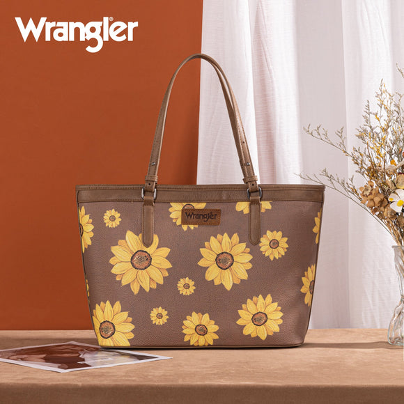 Wrangler Sunflower Print Tote Bag - Khaki