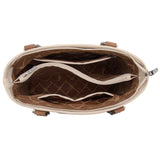 Wrangler Braided Whipstitch Zippered Tote - Beige