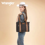 Wrangler Braided Whipstitch Zippered Tote - Black