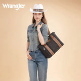 Wrangler Braided Whipstitch Zippered Tote - Black