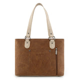 Wrangler Braided Whipstitch Zippered Tote - Brown