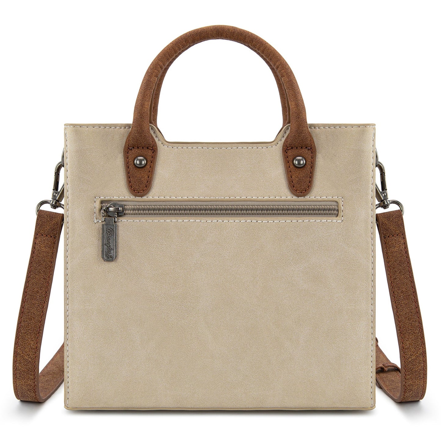 Wrangler Braided Whipstitch Top Handle Small Tote/Crossbody - Beige