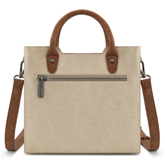 Wrangler Braided Whipstitch Top Handle Small Tote/Crossbody - Beige
