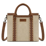 Wrangler Braided Whipstitch Top Handle Small Tote/Crossbody - Beige