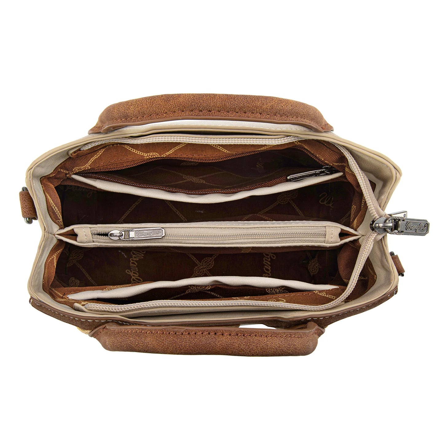 Wrangler Braided Whipstitch Top Handle Small Tote/Crossbody - Beige