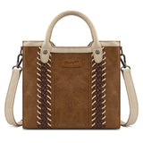 Wrangler Braided Whipstitch Top Handle Small Tote/Crossbody - Brown