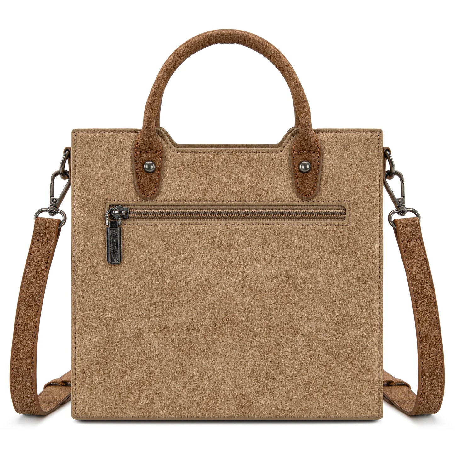 Wrangler Braided Whipstitch Top Handle Small Tote/Crossbody - Tan
