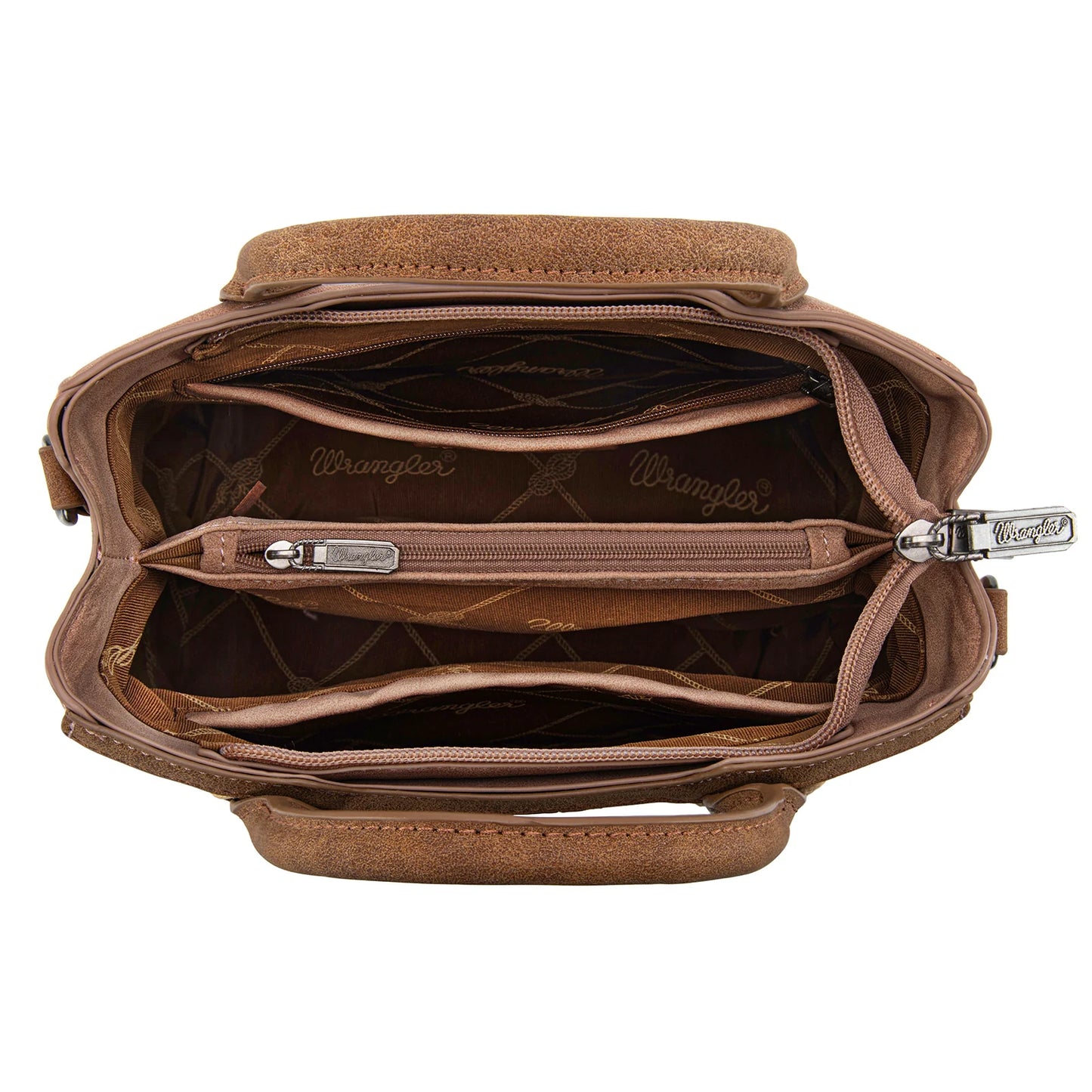 Wrangler Braided Whipstitch Top Handle Small Tote/Crossbody - Tan