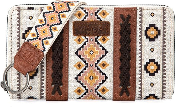 Wrangler Southwestern Art Print Wallet - Coffee