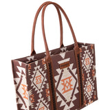 WRANGLER SOUTHWESTERN TOTE COFFEE WIDE TOTE