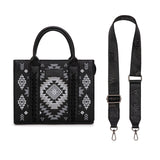Wrangler Aztec Pattern Print -Tote/Crossbody - Black