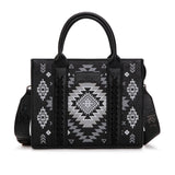 Wrangler Aztec Pattern Print -Tote/Crossbody - Black