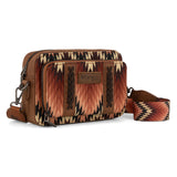 WRANGLER SOUTHWESTERN PATTERN DUAL SIDED PRINT CROSSBODY PURSE - Brown