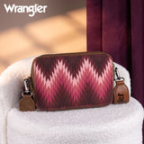 WRANGLER SOUTHWESTERN PATTERN DUAL SIDED PRINT CROSSBODY PURSE - DARK PINK