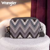 WRANGLER SOUTHWESTERN PATTERN DUAL SIDED PRINT CROSSBODY PURSE - Grey