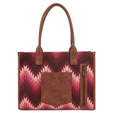 Wrangler Southwestern Pattern Dual Sided Print Concealed Carry Wide Tote - Dark Pink