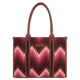 Wrangler Southwestern Pattern Dual Sided Print Concealed Carry Wide Tote - Dark Pink