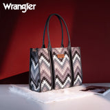 Wrangler Southwestern Pattern Dual Sided Print Concealed Carry Wide Tote - Grey